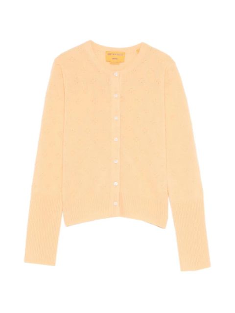 Guest In Residence pointelle-knit cashmere cardigan - Orange - zdjęcie produktu nr 1