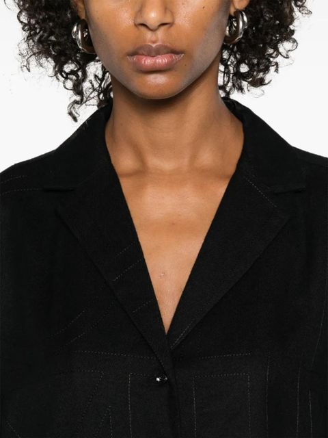 TOTEME monogram flannel shirt - Black