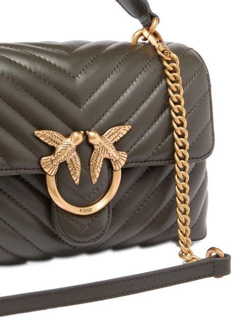 PINKO mini Lady Love chevron bird tote bag - Green