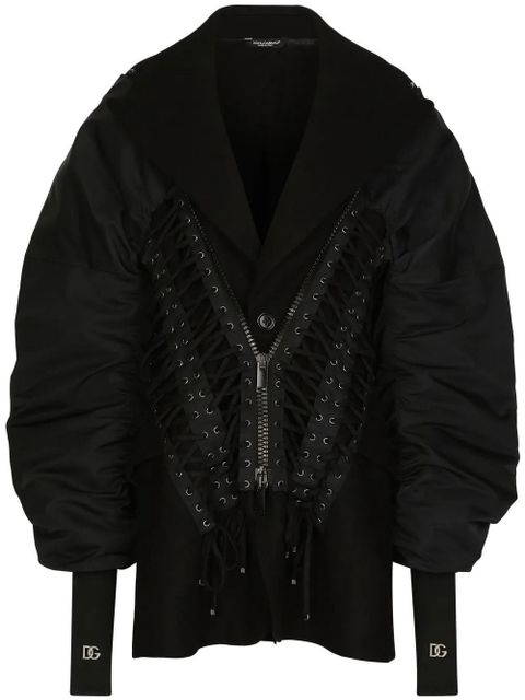 Dolce & Gabbana lace-up bomber jacket - Black - zdjęcie produktu nr 1