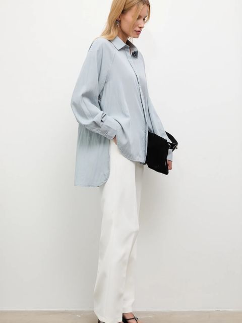 Answear.LAB koszula damska kolor niebieski relaxed z kołnierzykiem klasycznym - zdjęcie produktu nr 1