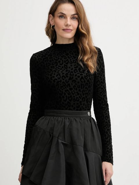 Morgan longsleeve damski kolor czarny z półgolfem TWEEK - zdjęcie produktu nr 1