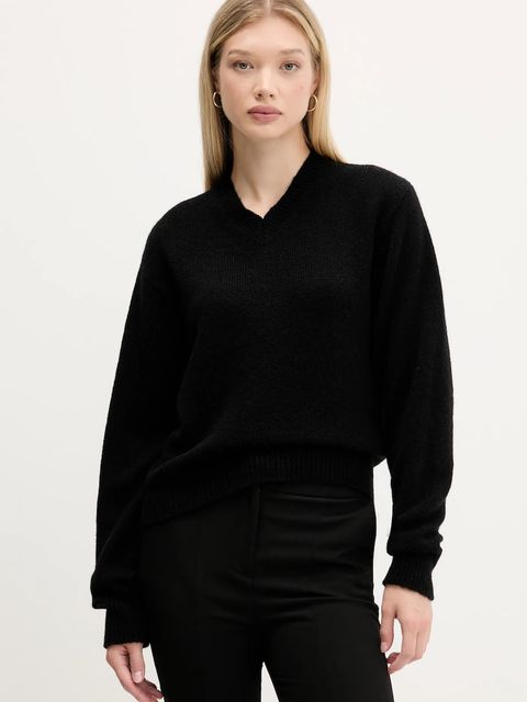 HUGO sweter wełniany damski kolor czarny 50545092 - zdjęcie produktu nr 1