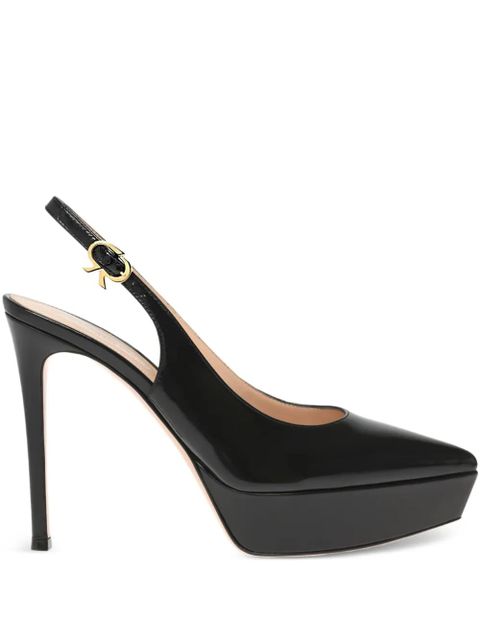 Gianvito Rossi 85mm Dasha platform sling pumps - Black - zdjęcie produktu nr 1