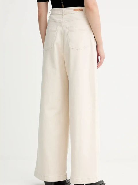 Sessun jeansy damskie kolor beżowy 25207010