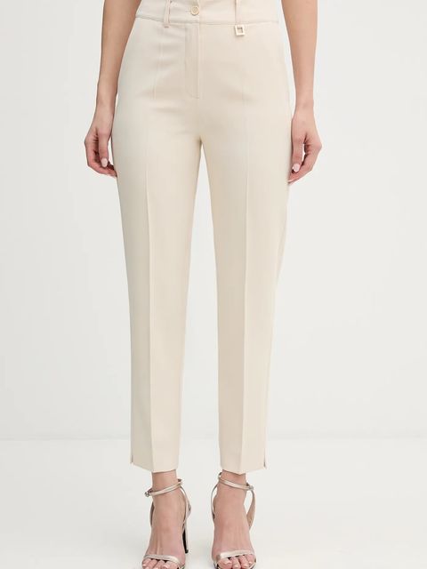 Joop! spodnie damskie kolor beżowy fason cygaretki high waist 30100482 - zdjęcie produktu nr 1