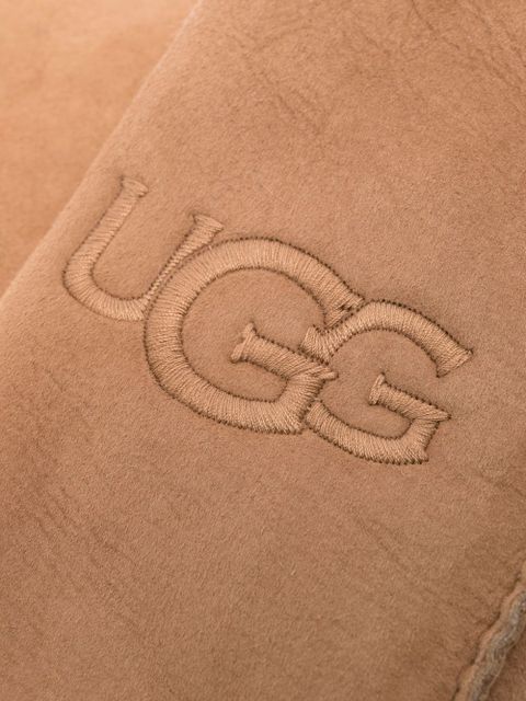 UGG embroidered-logo shearling mittens - Brown - zdjęcie produktu nr 2
