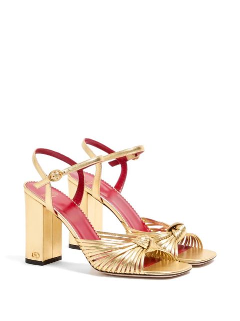 Valentino Garavani Annet laminated nappa sandals 90mm - Gold - zdjęcie produktu nr 2