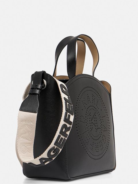 Karl Lagerfeld torebka skórzana K/CIRCLE kolor czarny A1W30058