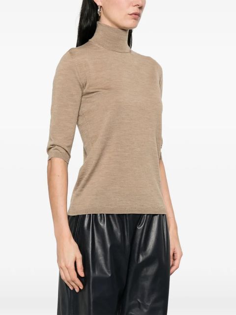 Max Mara Boa turtleneck quarter-sleeve sweater - Neutrals