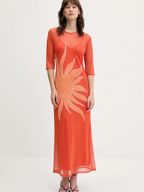 Never Fully Dressed sukienka kolor pomarańczowy maxi prosta NFDDR2111 - zdjęcie produktu nr 1