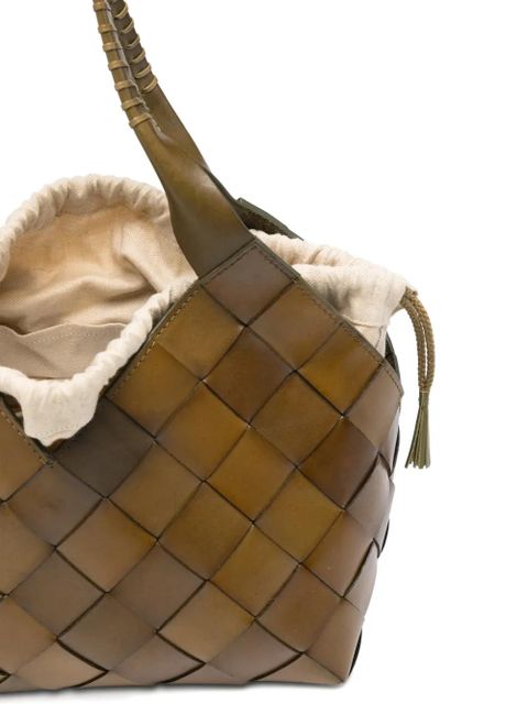 DRAGON DIFFUSION Castello woven leather tote bag - Green