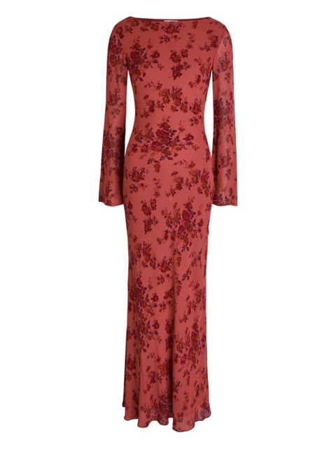 Reformation floral long-sleeve maxi dress - Red - zdjęcie produktu nr 2