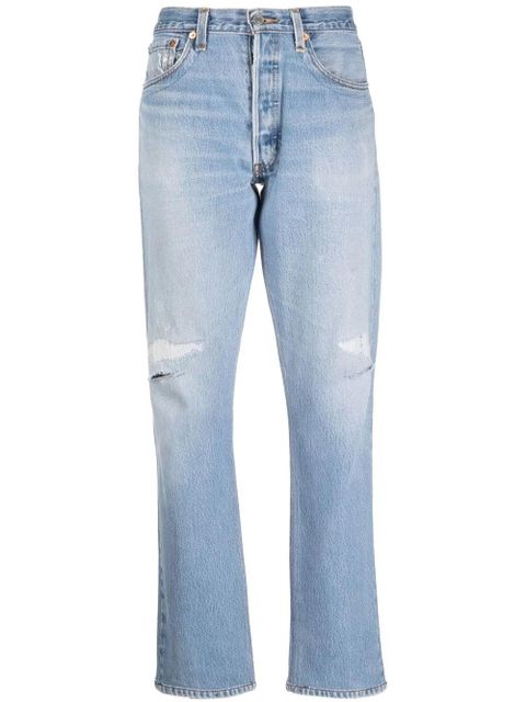 RE/DONE distressed straight-leg jeans - Blue - zdjęcie produktu nr 1