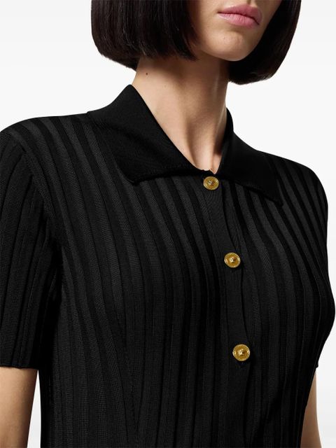 Versace button-up knitted shirt - Black