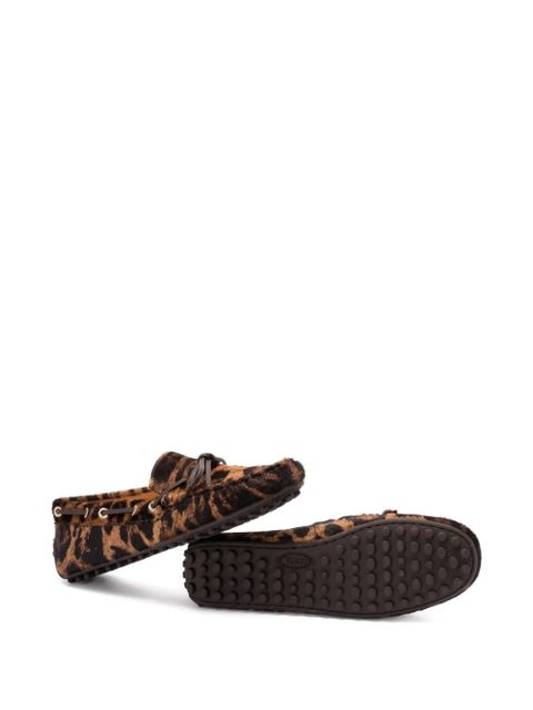 Tod's leopard-print loafers - Brown