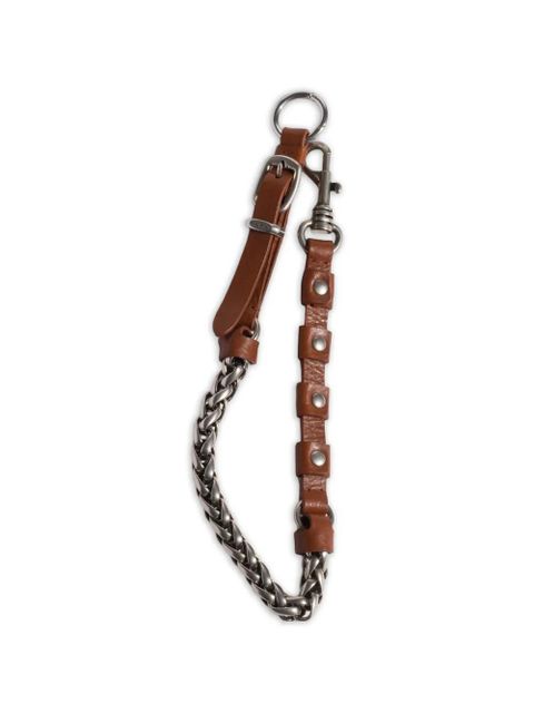 Miu Miu studded buckle chain keyring - Brown - zdjęcie produktu nr 1