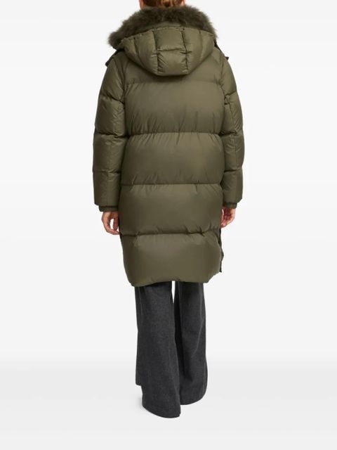 Yves Salomon lambshearling-trimmed hooded coat - Green - zdjęcie produktu nr 2