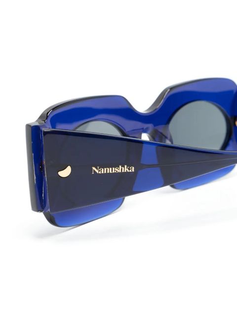Nanushka Cathi bio-plastic square-frame sunglasses - Blue