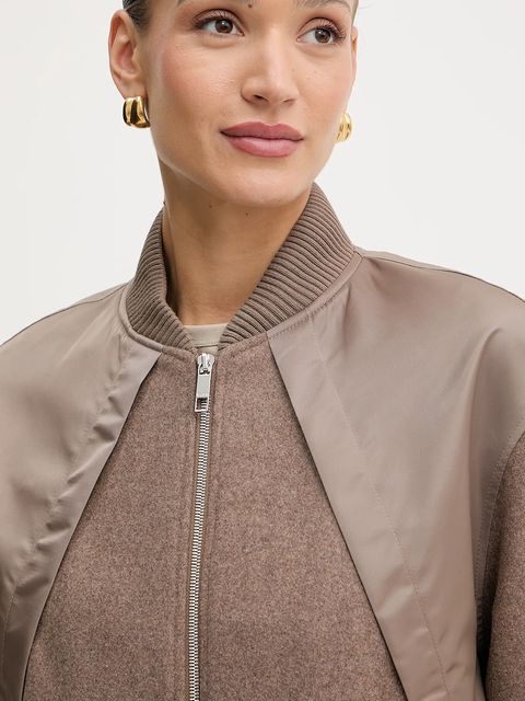 BOSS kurtka bomber z domieszką wełny Paisie kolor brązowy przejściowa 50543411