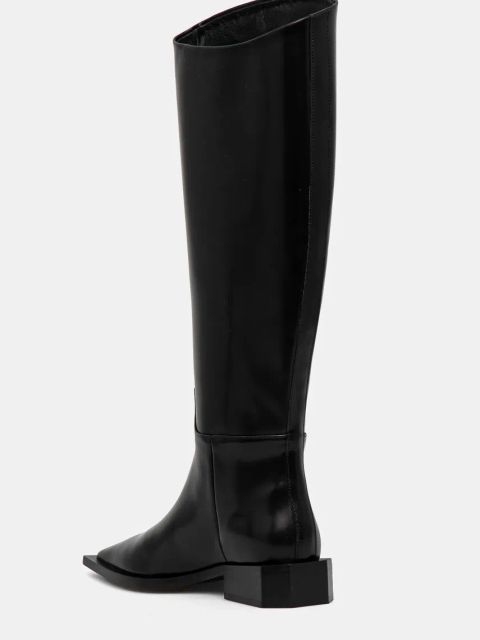 Vanda Novak kozaki skórzane Giselle damskie kolor czarny na płaskim obcasie