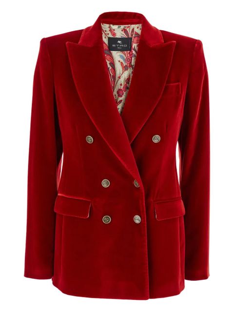 ETRO double-breasted velvet blazer - Red - zdjęcie produktu nr 1