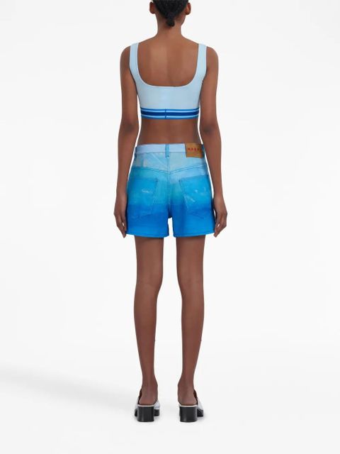 Marni tie-dye high-waist shorts - Blue