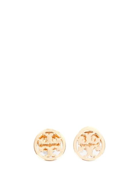 Tory Burch rounded logo-plaque earrings - Gold - zdjęcie produktu nr 1