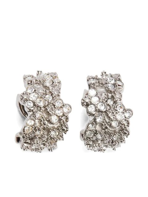 Jil Sander zircon-embellished hoop earrings - Silver - zdjęcie produktu nr 1