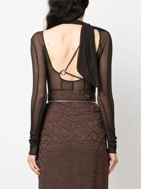 Jacquemus Le body Abanaba semi-sheer bodysuit - Brown