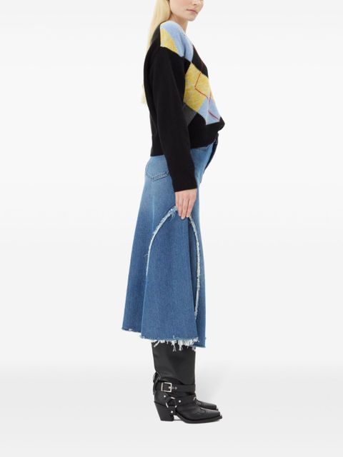 GANNI diamond-pattern jumper - Black