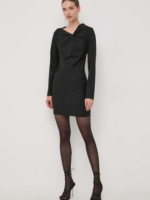 Trussardi sukienka kolor czarny mini prosta - zdjęcie produktu nr 2