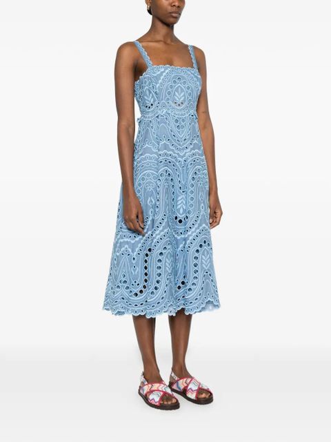 Charo Ruiz Ibiza Glimmer scalloped-hem midi dress - Blue