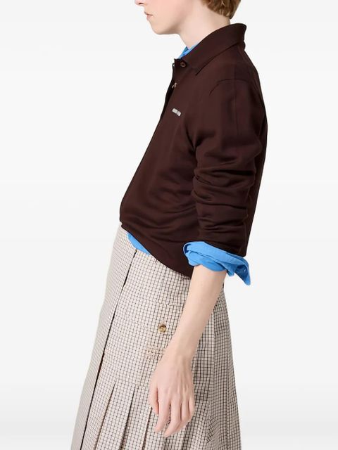Miu Miu wool knit polo shirt - Brown