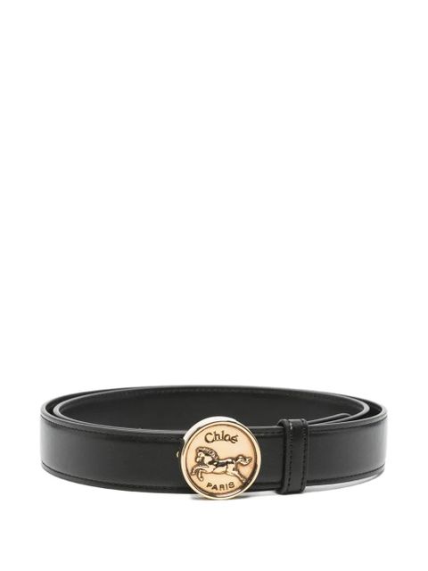 Chloé horse-motif medal leather belt - Black - zdjęcie produktu nr 1