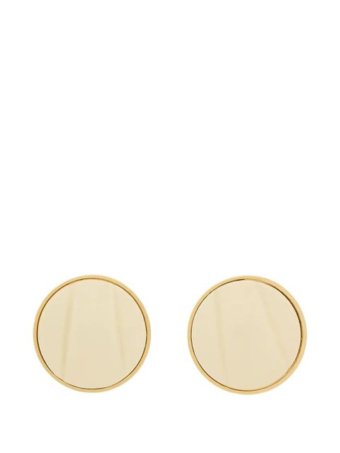 Chloé leather-inlay round earrings - Gold - zdjęcie produktu nr 1