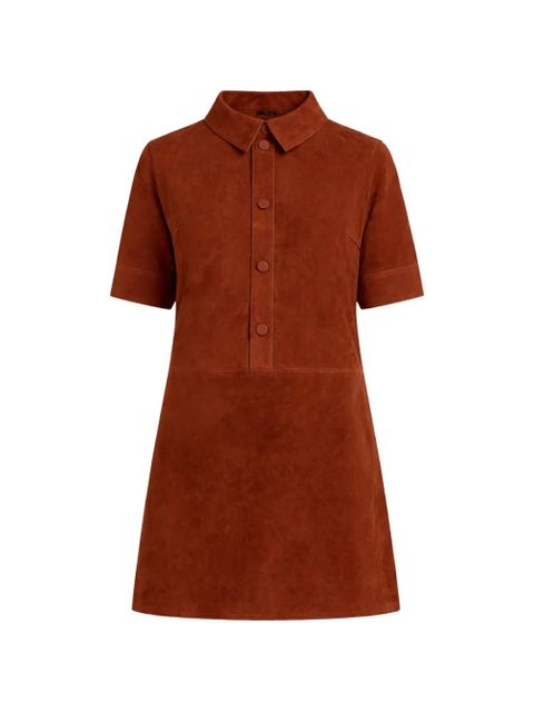 Yves Salomon double-sided buttoned lambskin mini dress - Brown - zdjęcie produktu nr 1
