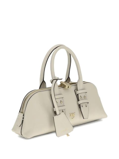 PINKO padlock logo-charm shoulder bag - White