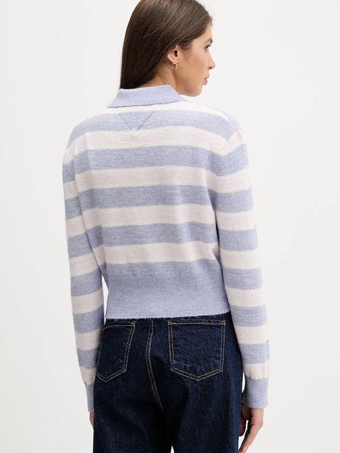 Tommy Jeans sweter z dodatkiem alpaki damski kolor niebieski DW0DW22558 - zdjęcie produktu nr 2