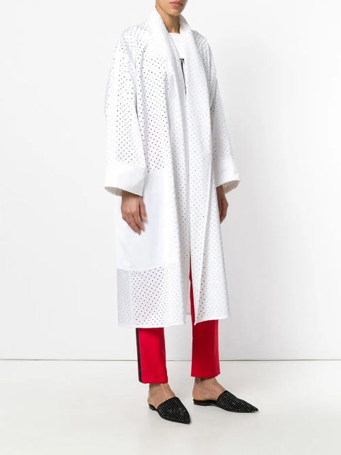 PUCCI eyelet-embellished oversized coat - White