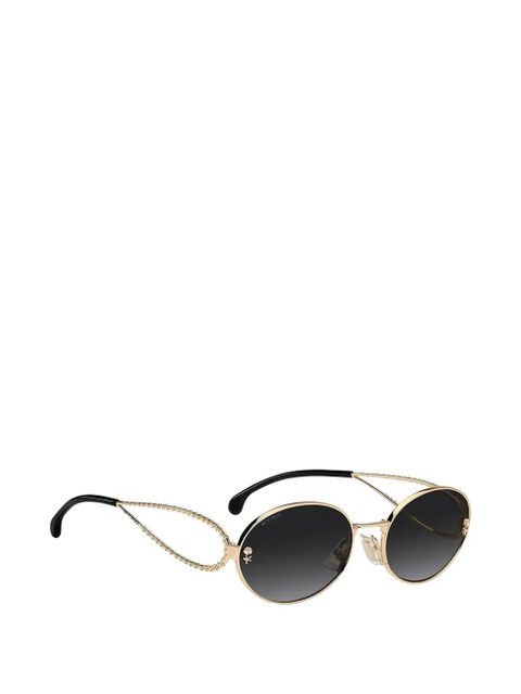 ETRO flower detail oval-frame sunglasses - Gold