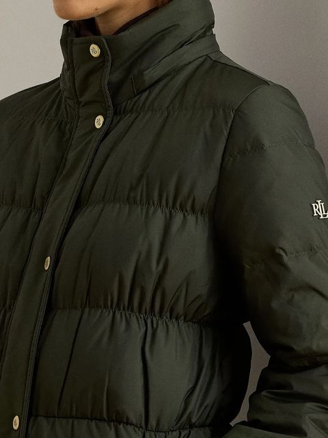 Lauren Ralph Lauren kurtka puchowa kolor zielony przejściowa 297P04097