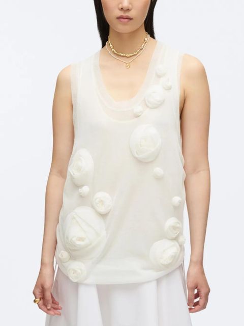 3.1 Phillip Lim floral-appliqué midi dress - White