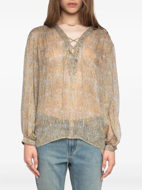 Zadig&Voltaire Tamela lace-up blouse - Brown
