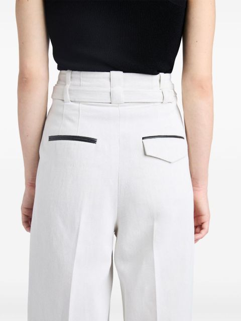 Proenza Schouler Dana high-waist cotton-linen trousers - White