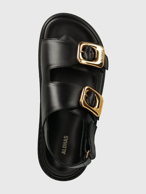 Alohas sandały skórzane Daria damskie kolor czarny S100628-01