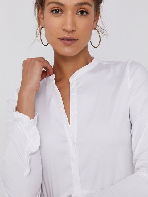 Mos Mosh koszula damska kolor biały slim ze stójką