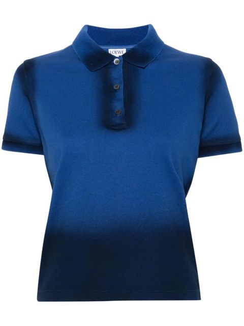 LOEWE Anagram-embroidered ombré polo shirt - Blue - zdjęcie produktu nr 1