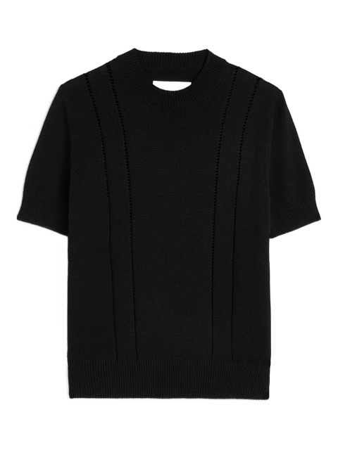 Jil Sander pointelle knitted t-shirt - Black - zdjęcie produktu nr 1