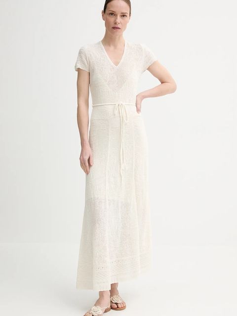 ZADIG&VOLTAIRE sukienka wełniana kolor beżowy maxi prosta KWDR01193 - zdjęcie produktu nr 1